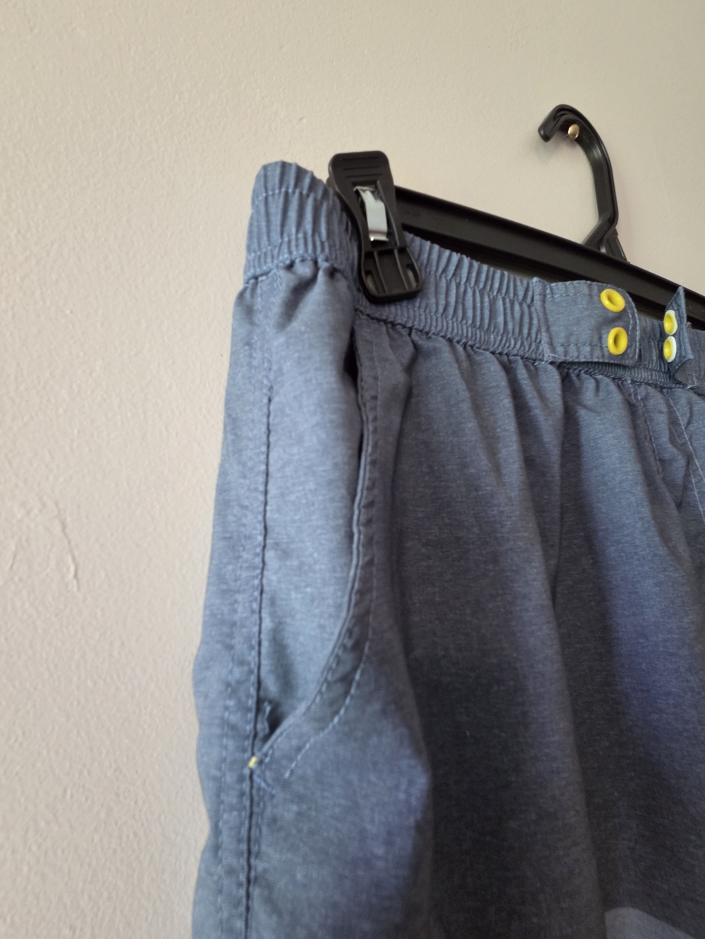 Men's Blue Elastic Waist Casual Shorts
